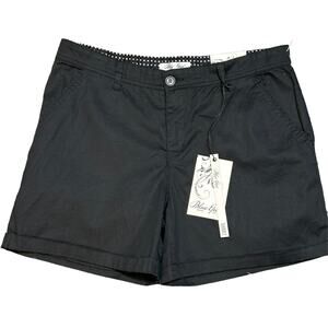 NWT Blue‎ Epic Mid Rise Chino Shorts Black Women's Size 14